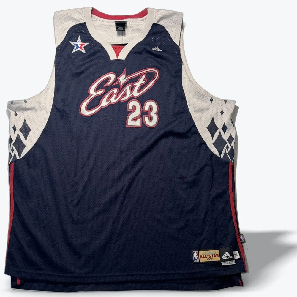 LeBron James 2007 NBA All Star Game Jersey Mens 5XL East Las Vegas Adidas Blue